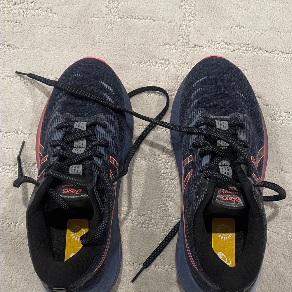 ASICS Men's Navy and Pink Athletic Shoes